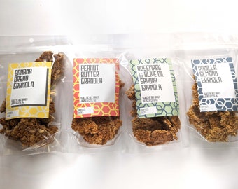 4 x 4oz Granola Sampler Pack | Fresh-Baked, Made to Order, All-Natural, Small-Batch