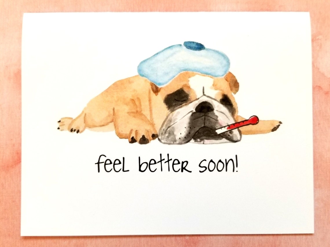 Feel Better Soon Card Get Well Soon Dog Card Cute Dog | Etsy