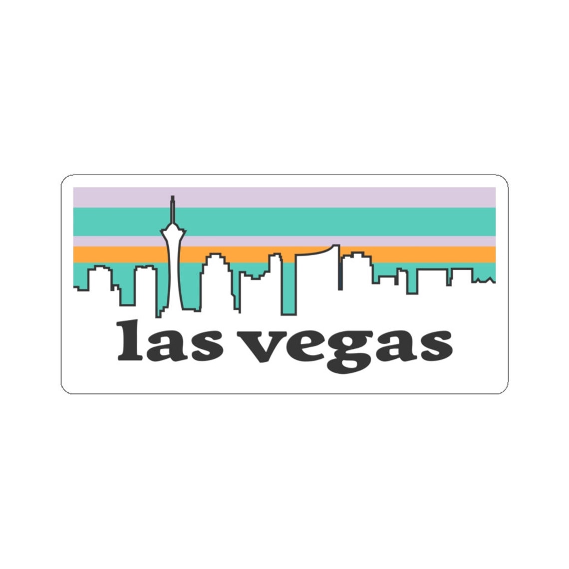 Las Vegas Sticker Las Vegas Nevada Skyline Vintage Sticker Etsy