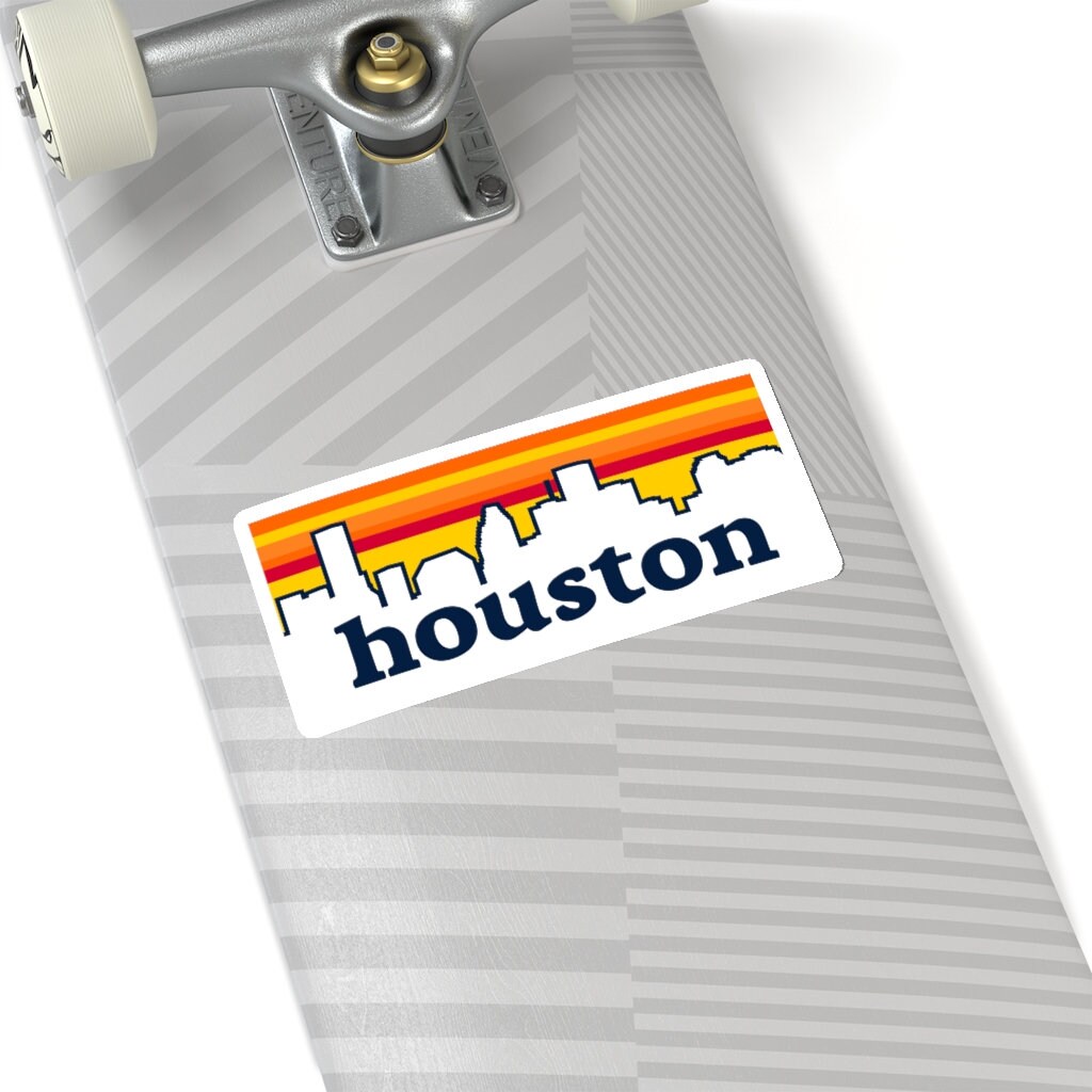 Houston Sticker Houston Texas Skyline Vintage Sticker Etsy