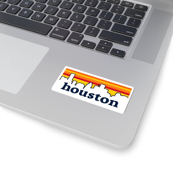 Houston Sticker Houston Texas Skyline Vintage Sticker Etsy
