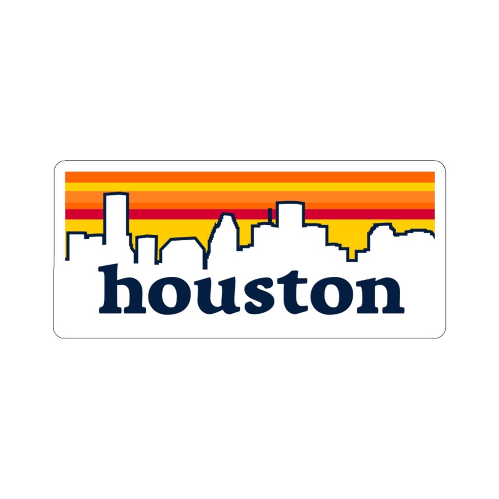 Houston Sticker Houston Texas Skyline Vintage Sticker Etsy