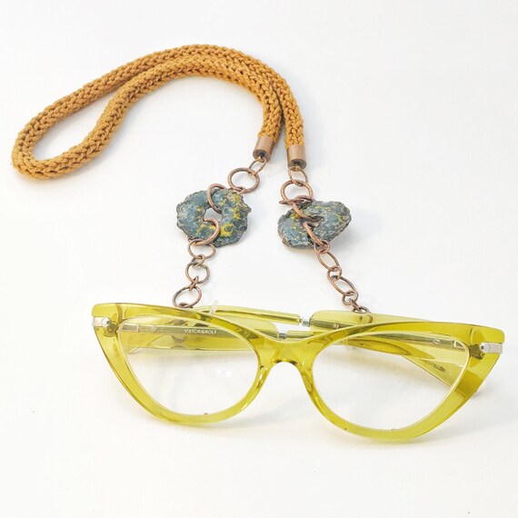 Toffee, Black, Yellow & Lilac Spectacle/ Glasses Necklace Chain