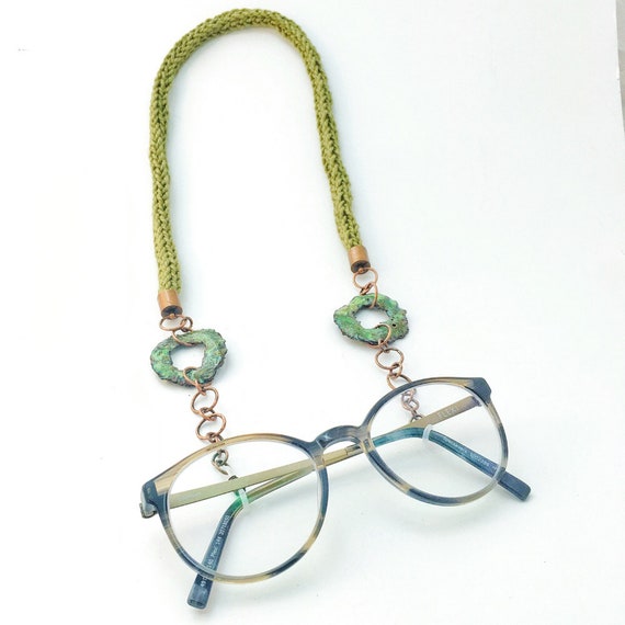 Olive & Grass Green Spectacle/ Glasses Necklace Chain