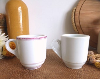 希少なフランス製アンティークのブリュロコーヒーカップ2個セット