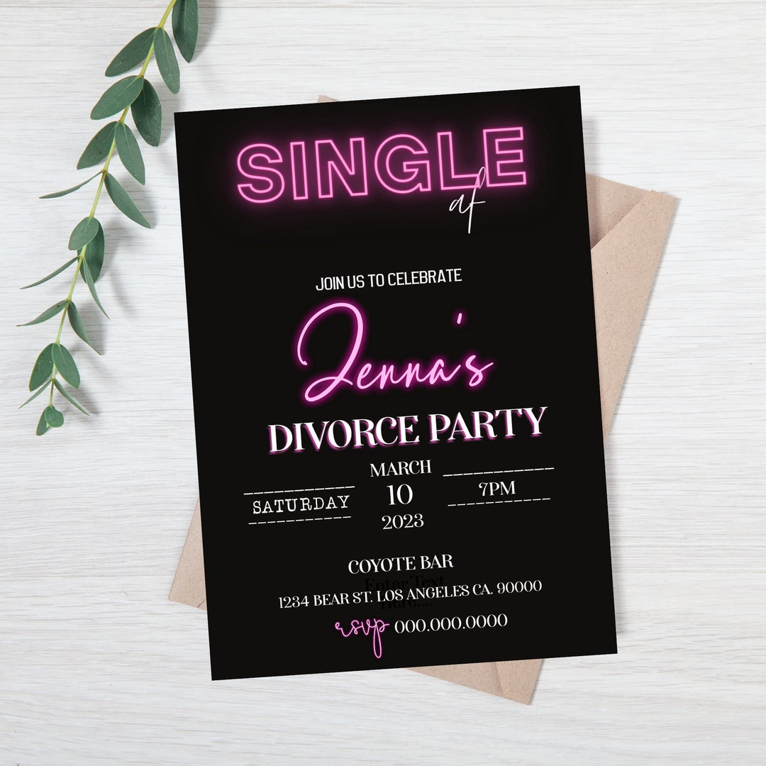 Divorce Party Invitation, Divorced Party, Single AF Party, Instant ...