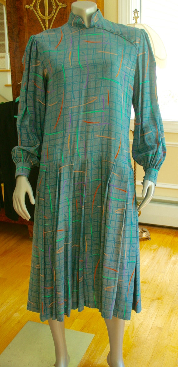 Vintage Custom Handmade Tailored Silk Dress from B