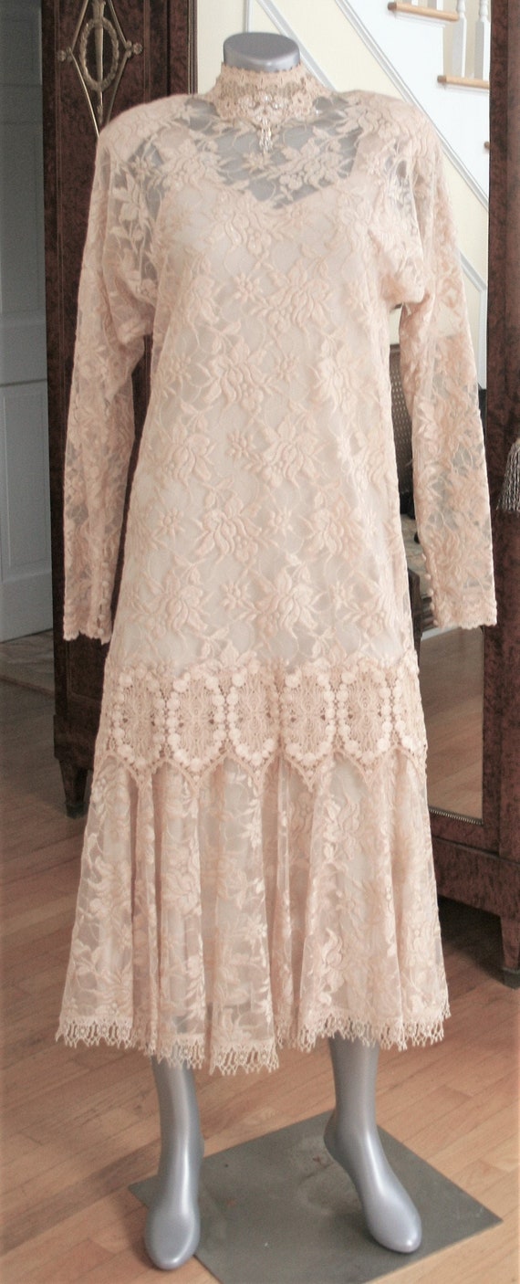 Cyreld Parisian Couture Silk Lace Dress with Silk 