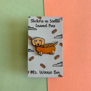 Mr. Weenie Boi Enamel Pin / Dachshund Enamel Pin / Wiener Dog