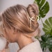 Renee minimalist gold claw clip - gift for her - everyday hair style accessory - young ladies - back to school unique stylish durable 