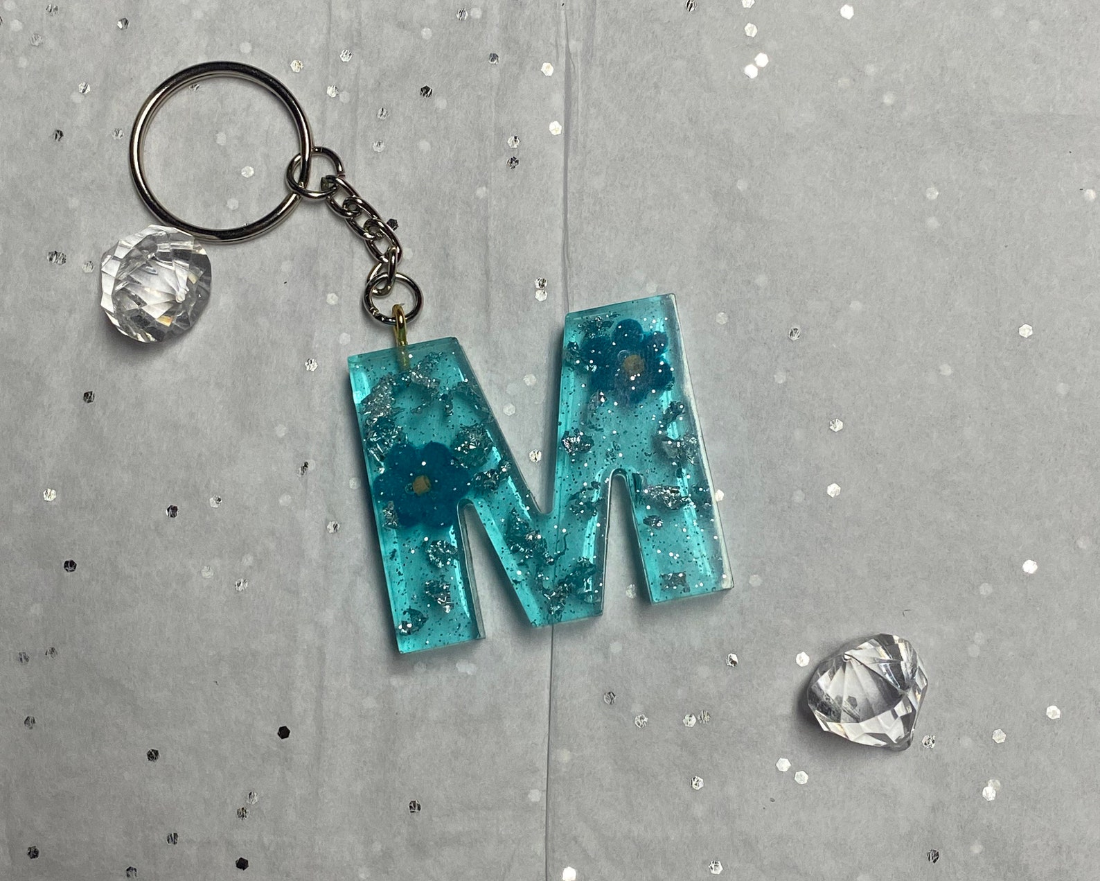 Letter M Keychain Etsy