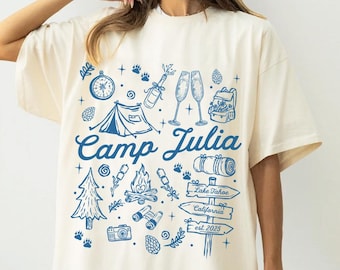 Custom Camp Bachelorette Party Shirt, Mountain Bride Camp Tees, Camping Tees, Camp Themed Lake Bachelorette Shirts, Retro Camp Matching Tees
