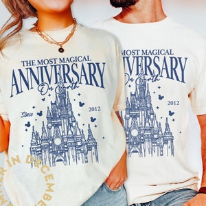 Disney Wedding Anniversary, Matching Couple Shirt, Comfort Colors Shirt