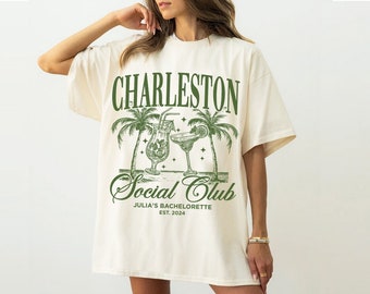 Charleston Bachelorette Shirt, Custom Location Bachelorette Party Shirt, Custom Beach Bach, Classy Tshirt, Luxury Bridal Party gift
