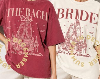 Personalized Magic Castle Bachelorette Party, The Bach Club Shirt, WDW Wedding Shirt, Disney Bachelorette