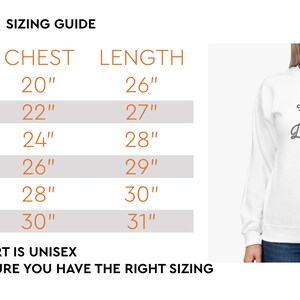 May include: Sizing chart for a unisex sweatshirt with chest and length measurements in inches. The chart shows sizes S through 3XL. The sweatshirt is white with the text "Summer -in- December" printed on the front.