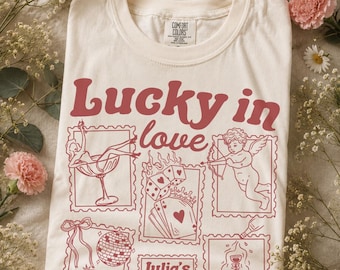 Lucky in Love Bride Tee, Las Vegas Bachelorette Shirts, Feeling Lucky Girls Trip, Casino Bach Shirt, Vegas Wedding Favors, Destination Bach
