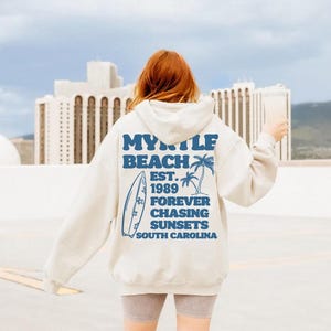 Myrtle Beach Oversized Hoodie, Trendy Aesthetic, Y2K Hoodie, Sorority Sweatshirt, Cozy Streetwear, Beach Hoodie