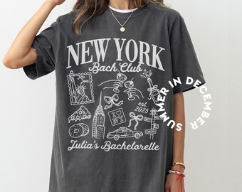 New York Bachelorette Party Shirts, Custom Bachelorette, Luxury bachelorette, NYC Bach Club, Bridal Party Gift, Destination Bach shirt