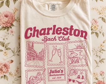 Charleston Bachelorette Party Shirt, Bridal Party gift, Custom Bach shirt, Cheers to Charleston shirt, Destination Bach shirt
