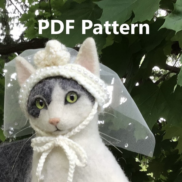 Wedding veil, wedding, hats for cats, crochet pet hat, cat hat patterns, patterns, crochet, pet crochet, cat costumes, pet costumes