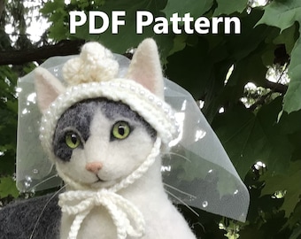 Velo da sposa, matrimonio, cappelli per gatti, cappello per animali all'uncinetto, modelli di cappelli per gatti, modelli, uncinetto, uncinetto per animali domestici, costumi per gatti, costumi per animali domestici