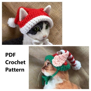 Crochet pattern, Elf pattern, Santa pattern, Oona Patterns, cat hat pattern, Xmas pattern, pet crochet pattern, Santa hat pattern, crochet