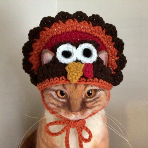 Turkey hat, crochet pattern, PDF pattern, cat hat pattern, animal hat pattern, Oona Patterns, Thanksgiving pattern