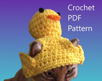 Rubber Ducky crochet pattern for pets, pet hat patterns