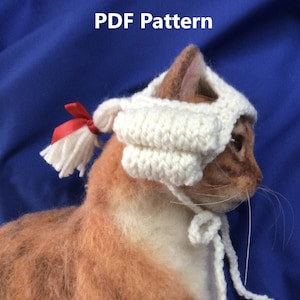 Powdered wig knit pattern, Cat hat pattern, pet pattern, historical wig, colonial wig, Oona Patterns, white wig pattern, knit pattern