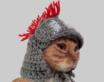 Gladiator cat hat, medieval knight pet hat, hats for cats, pet hats, cat costumes