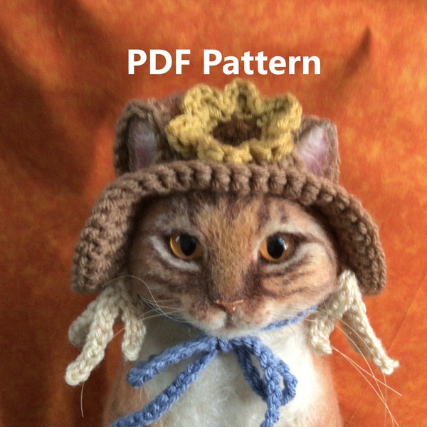Scarecrow patterns, crochet patterns, Oona Patterns, Halloween, pet patterns, cat patterns, crochet for cats, cat hats, pet hats