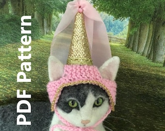 Patrón de sombrero de princesa para mascotas.