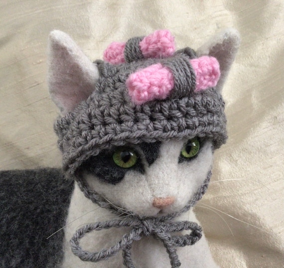 猫用帽子カーラーのパターン、カーラー帽子のパターン、猫用帽子