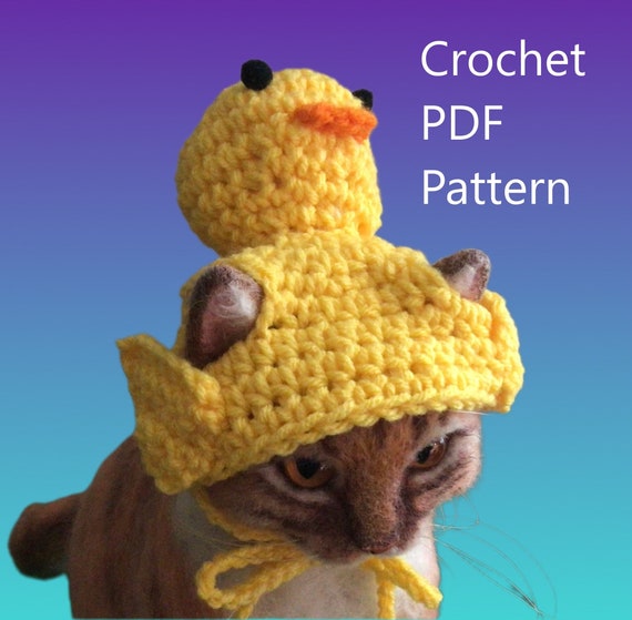 Rubber Ducky crochet pattern for pets, pet hat patterns