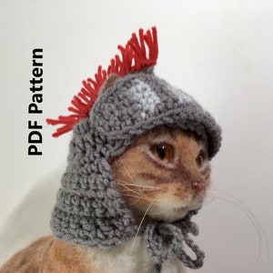 Medieval helmet, knight helmet, crochet helmet, Halloween, cat hat pattern, crochet pattern, pet hat pattern, pet costumes, soldier, cats