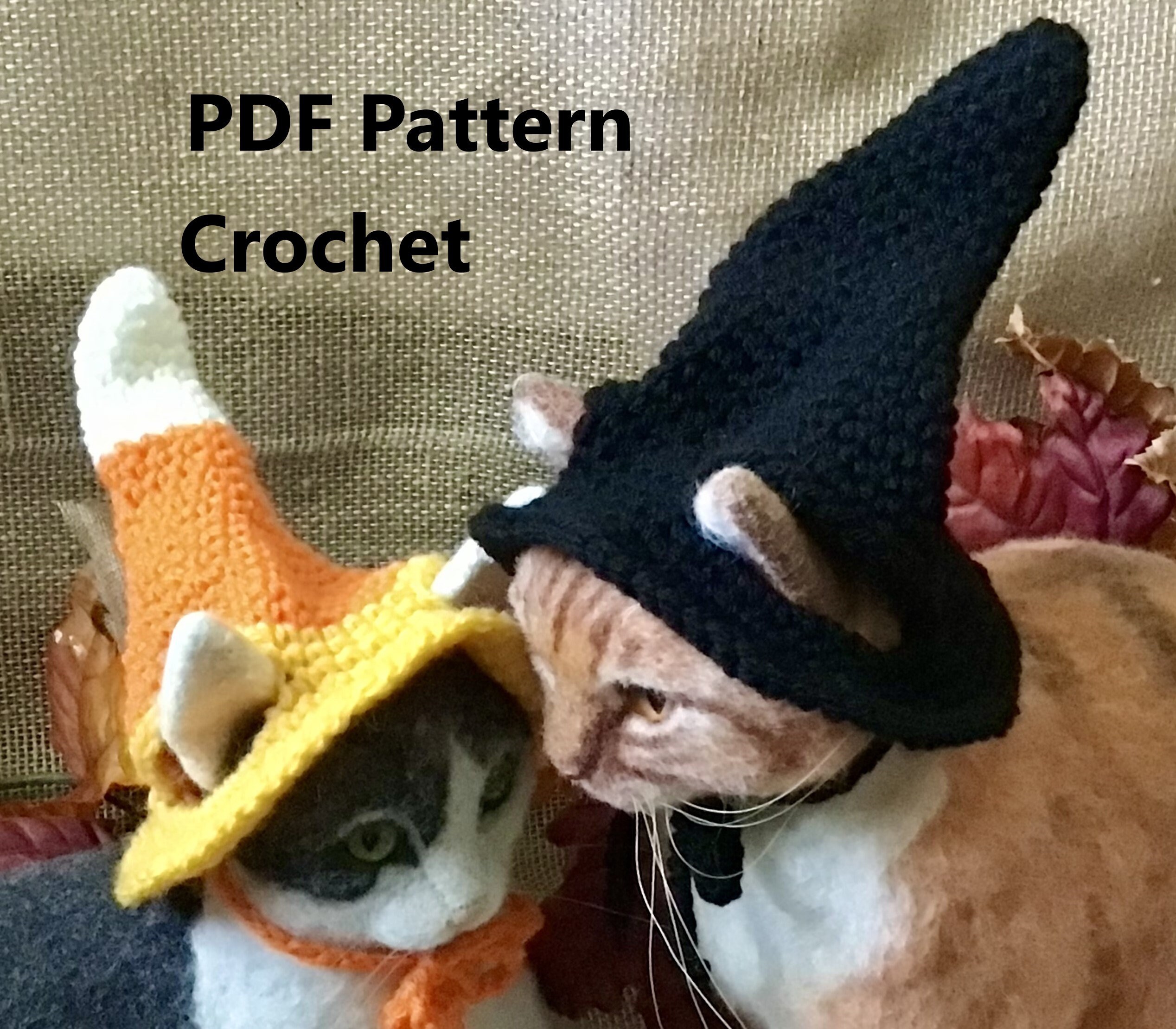Black Witch Crochet Candy Corn 