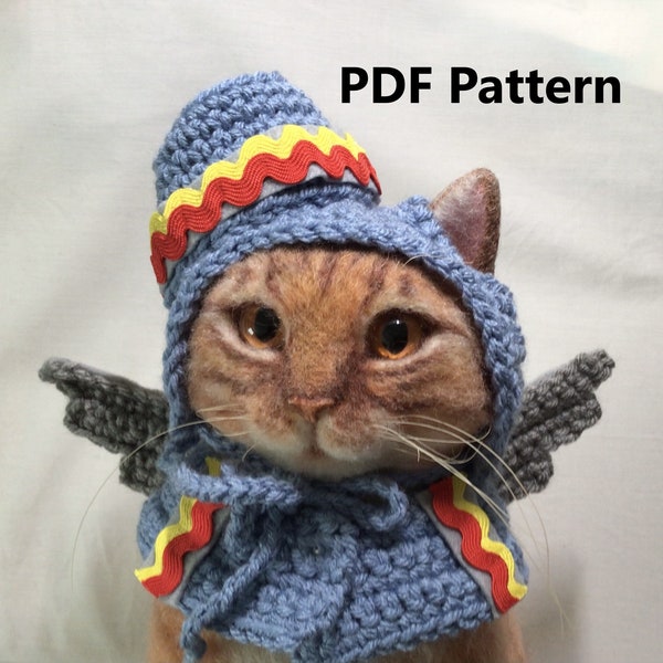 Patrón Mono Volador, Halloween, disfraces para mascotas, disfraces para gatos, cosplay, crochet, crochet para mascotas, gorros para gatos, disfraz de mono