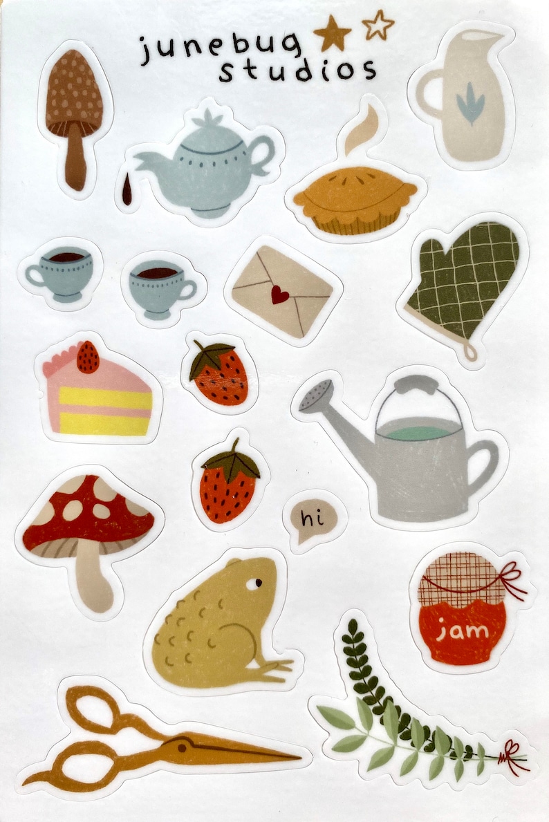 cottage themed sticker sheet etsy