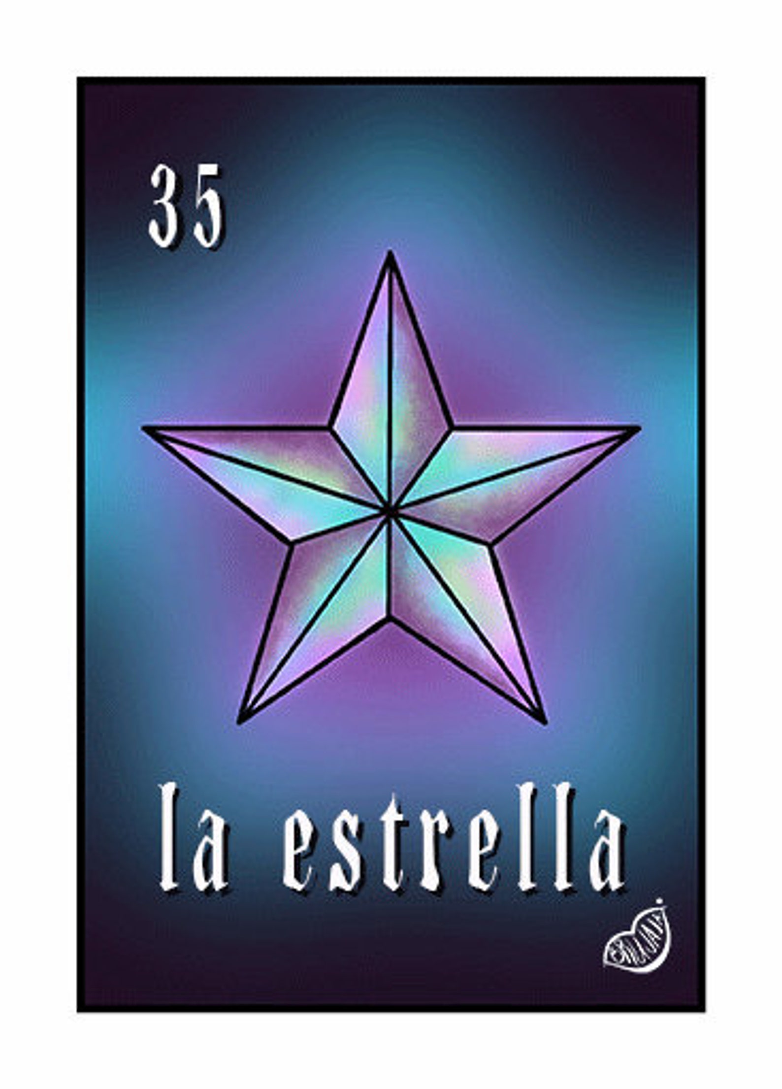 5x7 Mexican Loteria LA ESTRELLA Original Art | Etsy