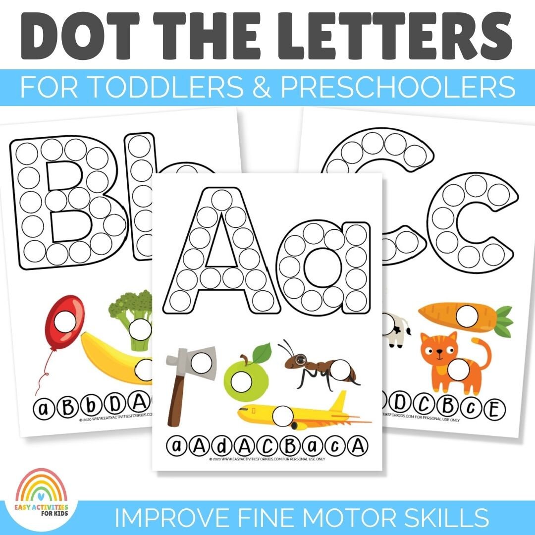 Dot The Letters Activity Preschool A Z Do A Dots Worksheets Etsy