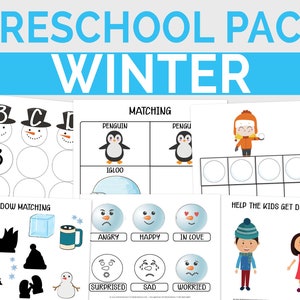 Winter Theme Activities Pack | Season Preschool Learning Folder | Printable Learning Activities Packet | Educational Resources