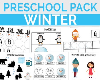 Winter Theme Activities Pack | Season Preschool Learning Folder | Printable Learning Activities Packet | Educational Resources