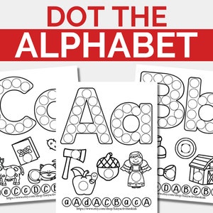 Actividad de puntos de las letras, hojas de trabajo preescolares A-Z Do-A-Dots, educación en el hogar, hojas de trabajo imprimibles, actividad para niños, niños pequeños, preescolar