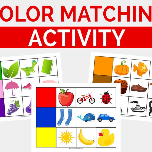 Color Matching Activities | Homeschool Printable | Learning Tools | Preschool Curriculum | Teaching Colors