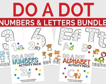 Do a Dot Letters & Numbers, fine motor skill practice, Preschool Workbook, Homeschooling, Printable Worksheets, Activity for Kids, Toddler