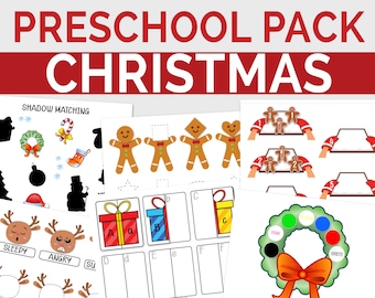 Christmas Busy Book Printable, Toddler Learning Binder, Preschool Holiday Activity Sheets, Digital Download, Fun Kids Christmas Activities