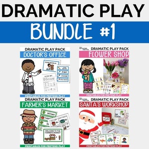 Dramatic Play Bundle 1 for Preschool, Pre-K and Kindergarten | Doctor, Farmer, Florist, Santa