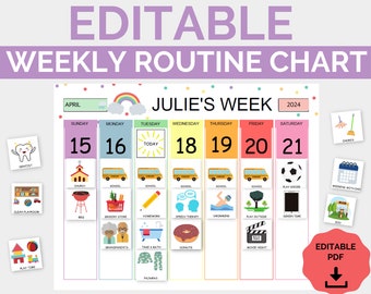Editable Chore Chart for Kids | Printable | Kids Daily Responsibility ...