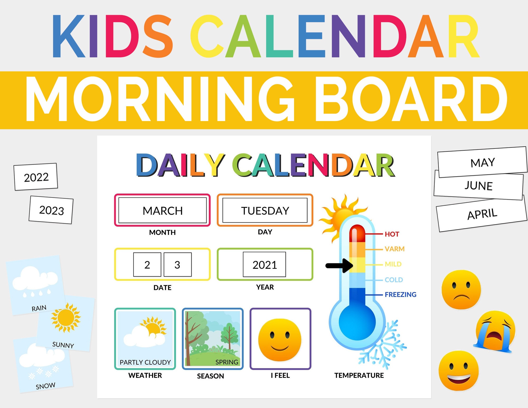 Daily Calendar I Kids Morning Board I Morning Routine I Etsy